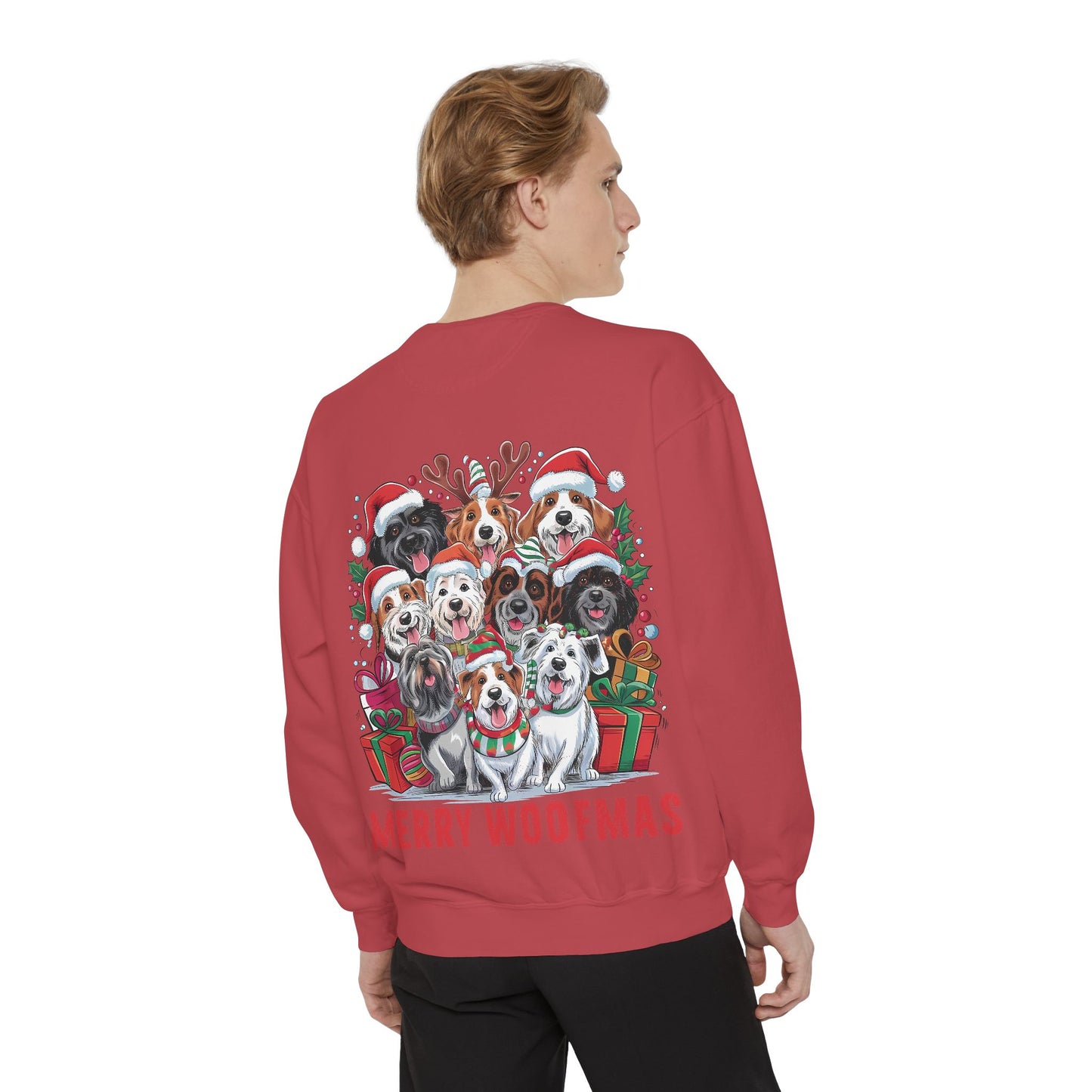 Festive Dog Sweatshirt, Merry Woofmas Sweatshirt, Unisex Holiday Clothing, Dog Lover Gift, Christmas Sweater, Cozy Winter Apparel