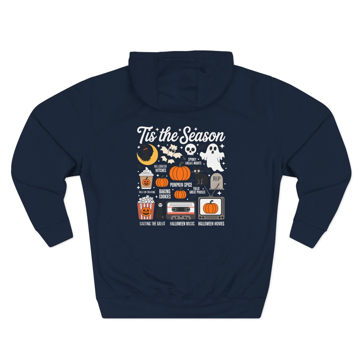 Halloween Three-Panel Fleece Hoodie, Cozy Fall Apparel, Spooky Season Sweatshirt, Ghostly Hoodie, Pumpkin Outfit - Toddcraft