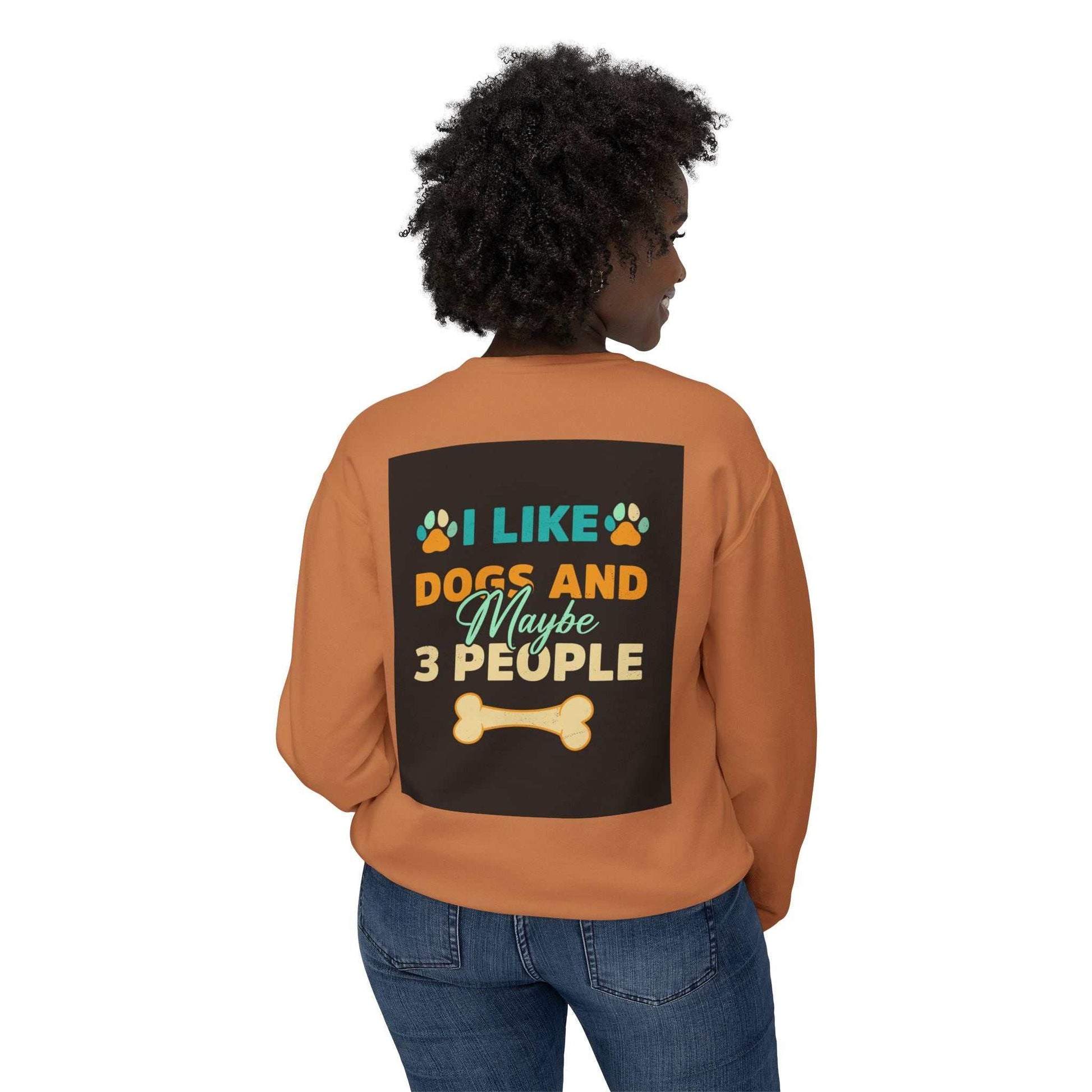 Unisex lightweight crewneck sweatshirt with playful text design on back, soft ring-spun cotton, relaxed fit.