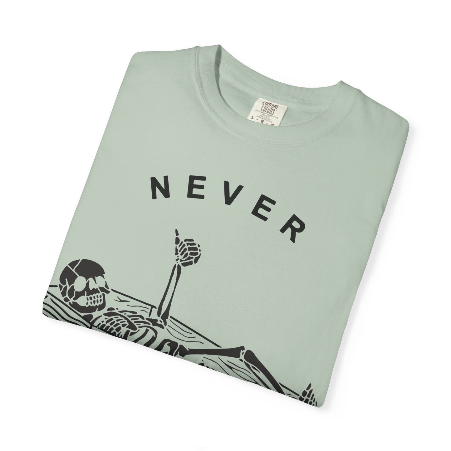 Halloween t-shirts never better skeleton giving a thumbs up in a casket