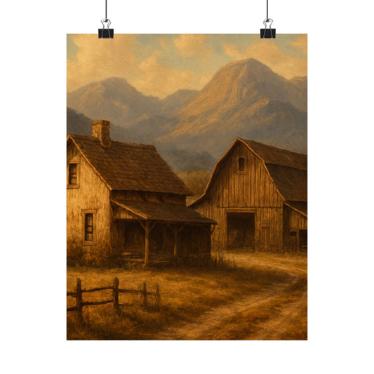 Rustic Landscape Posters, Vintage Art Prints, Matte Wall Decor, Country Home Aesthetic, Housewarming Gift Ideas, Nature Decor - Toddcraft