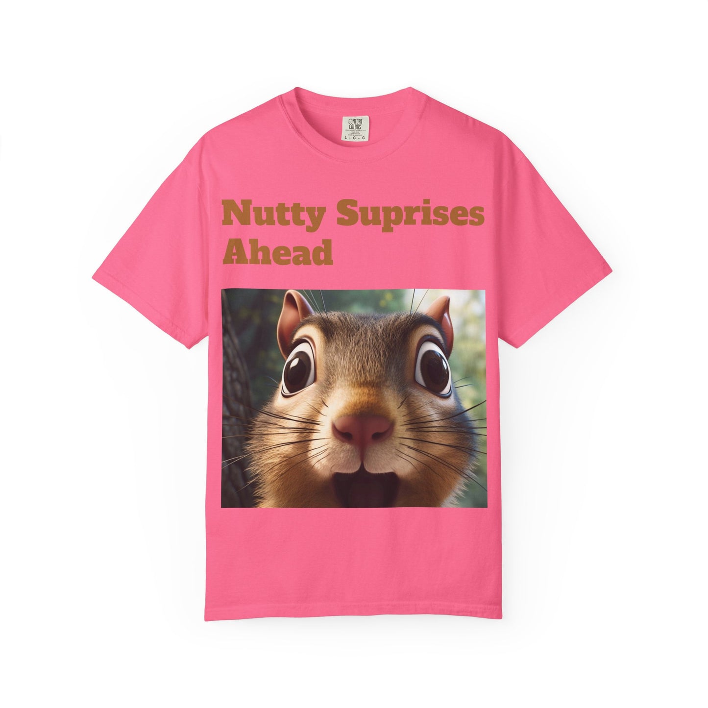 Nutty Surprises Ahead T-Shirt | Funny Animal Tee, Gift for Nature Lovers, Casual Wear, Birthday Present, Unique Graphic Shirt