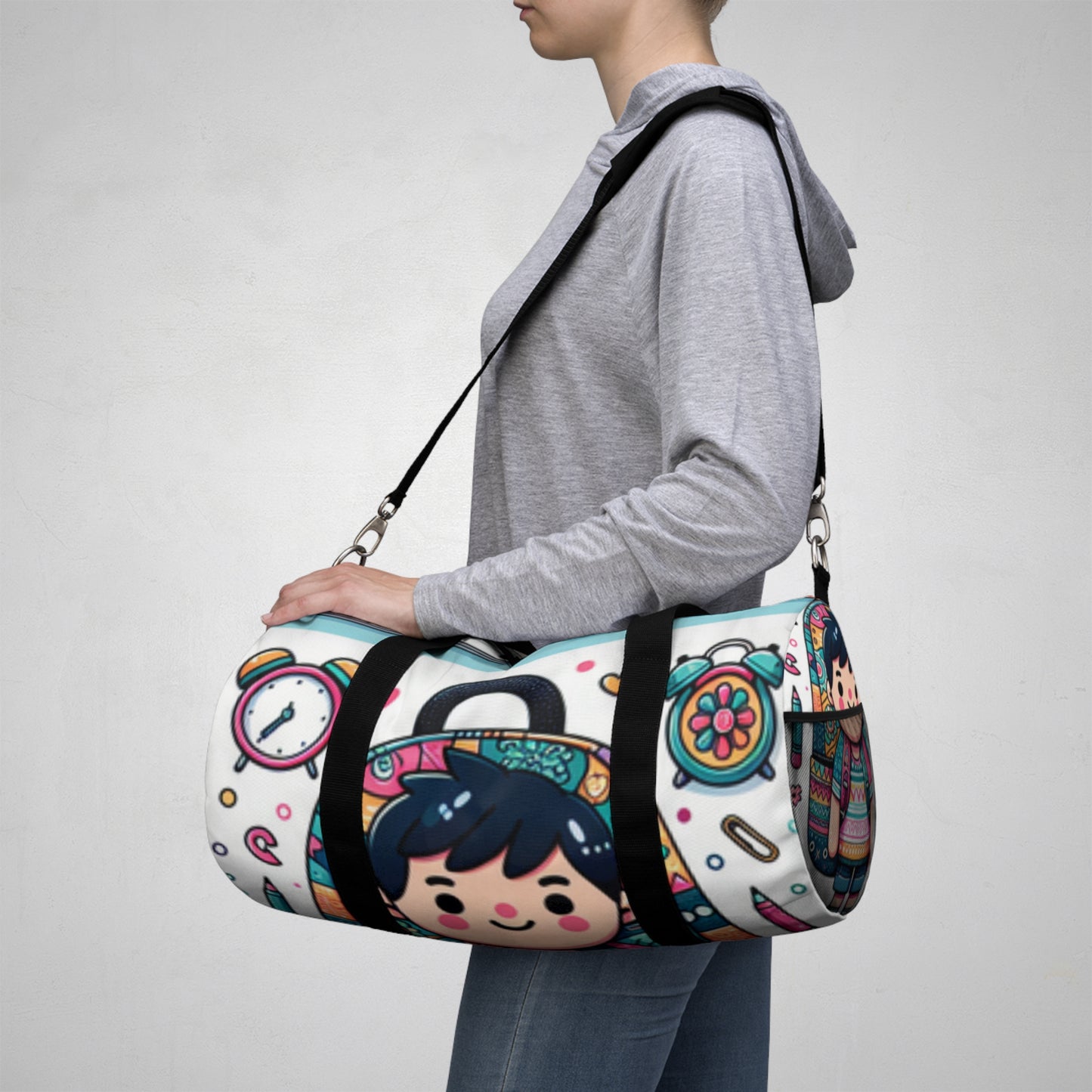 Cute Cartoon Duffel Bag, Gym Tote, Travel Luggage, Sports Bag, Weekender Bag, Fun Design