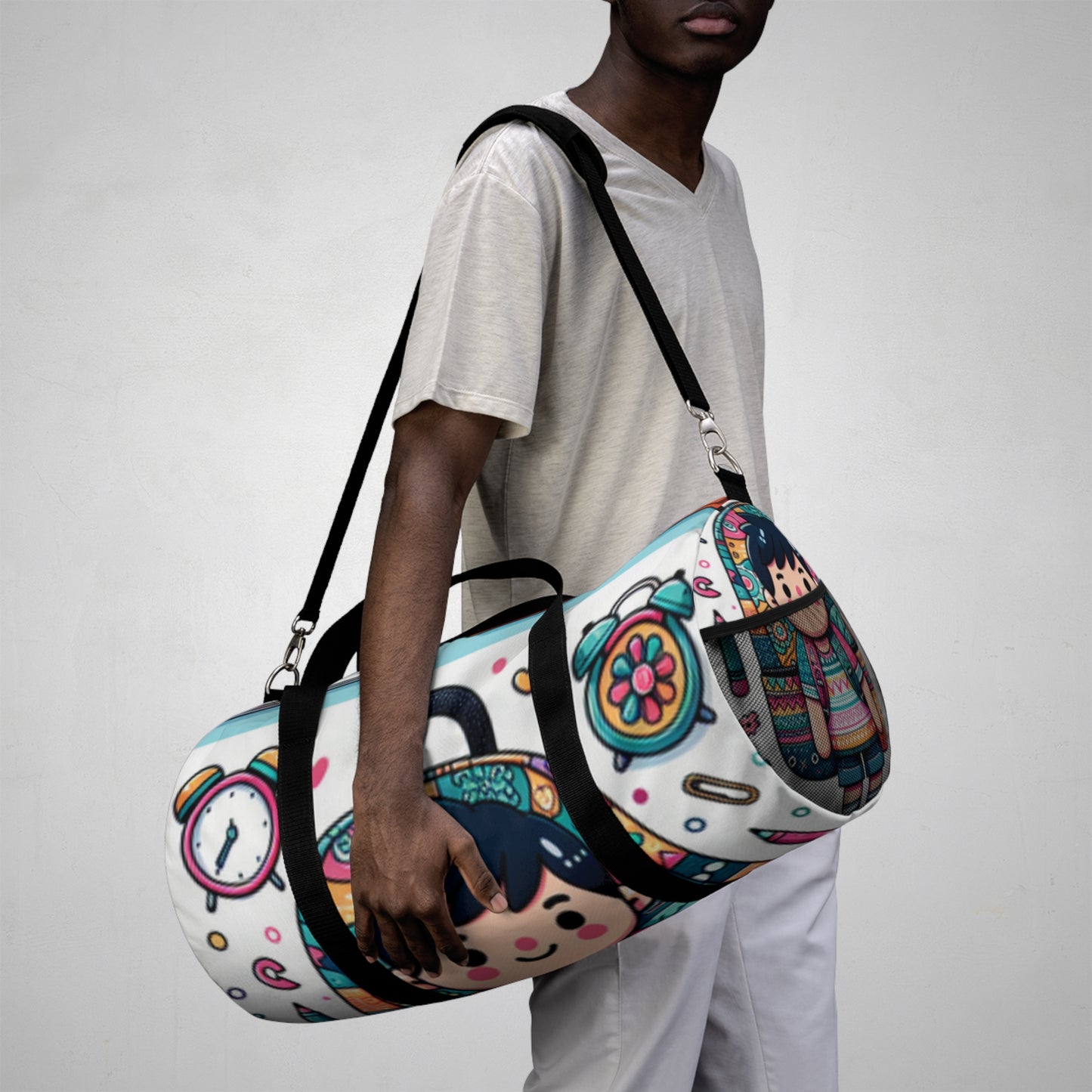 Cute Cartoon Duffel Bag, Gym Tote, Travel Luggage, Sports Bag, Weekender Bag, Fun Design