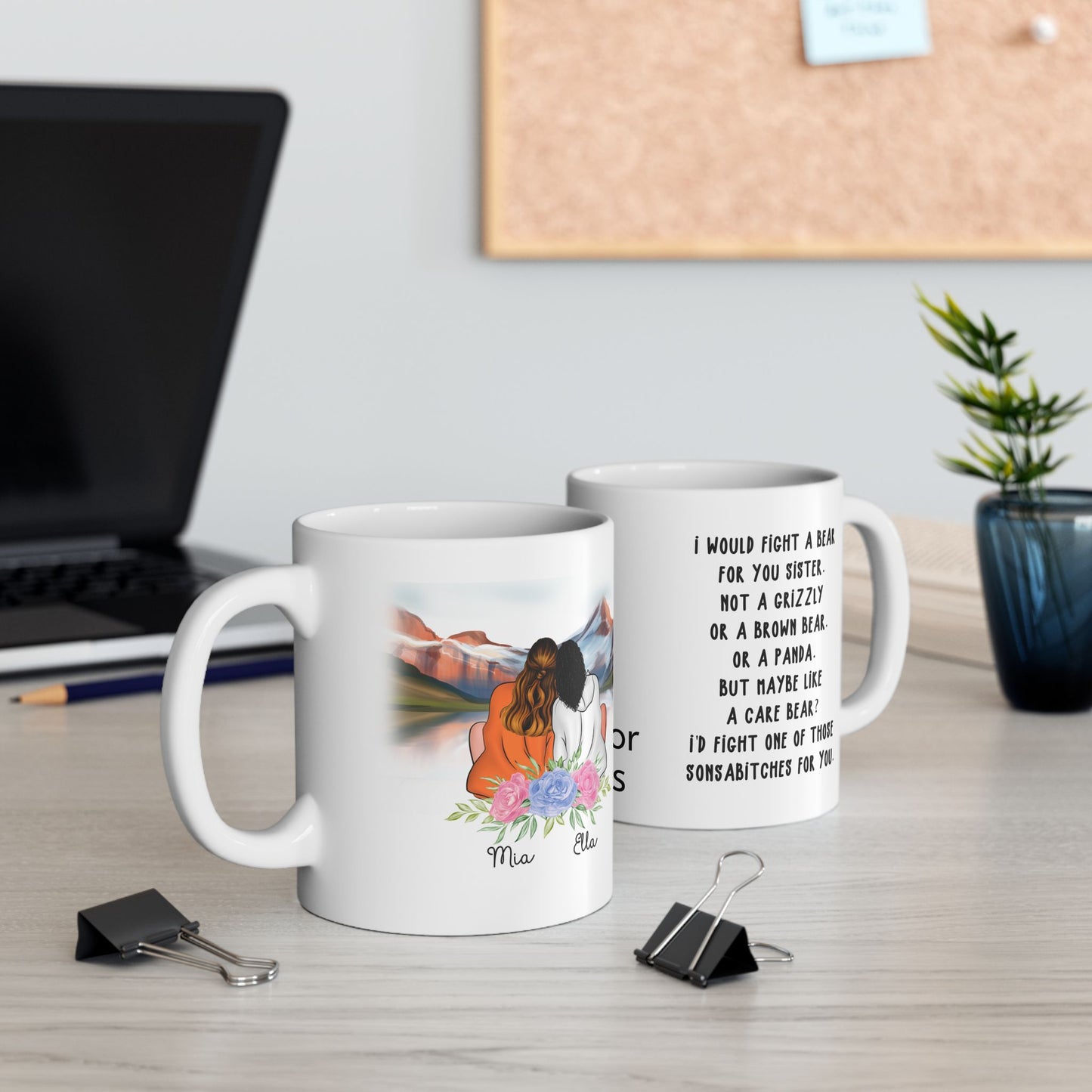 Personalized Inspirational Ceramic Mug, Custom Coffee Cup, Motivational Drinkware, Unique Gift for Her, Name or Initials Edition