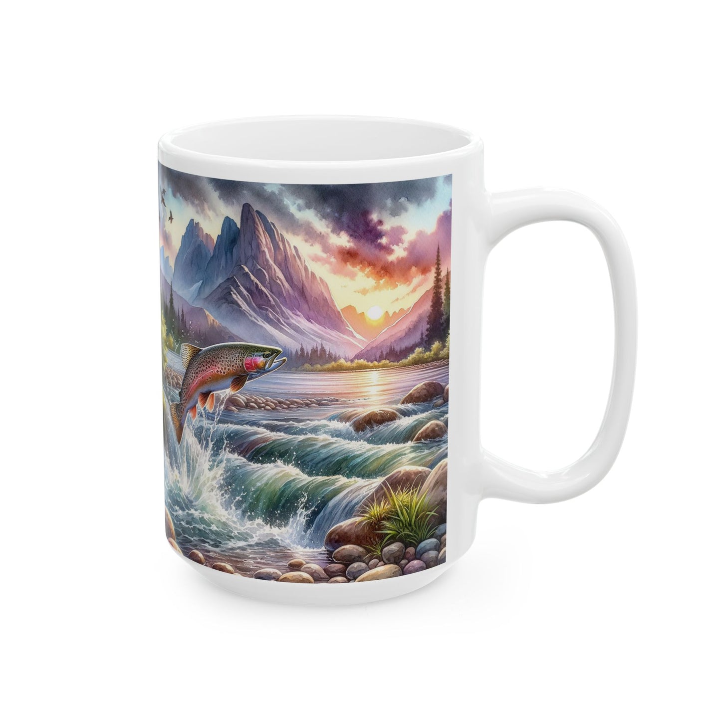 Nature Scene Ceramic Mug - Perfect Gift for Adventurers, Coffee Lovers, Outdoor Enthusiasts, Cozy Mornings, and Camping Trips