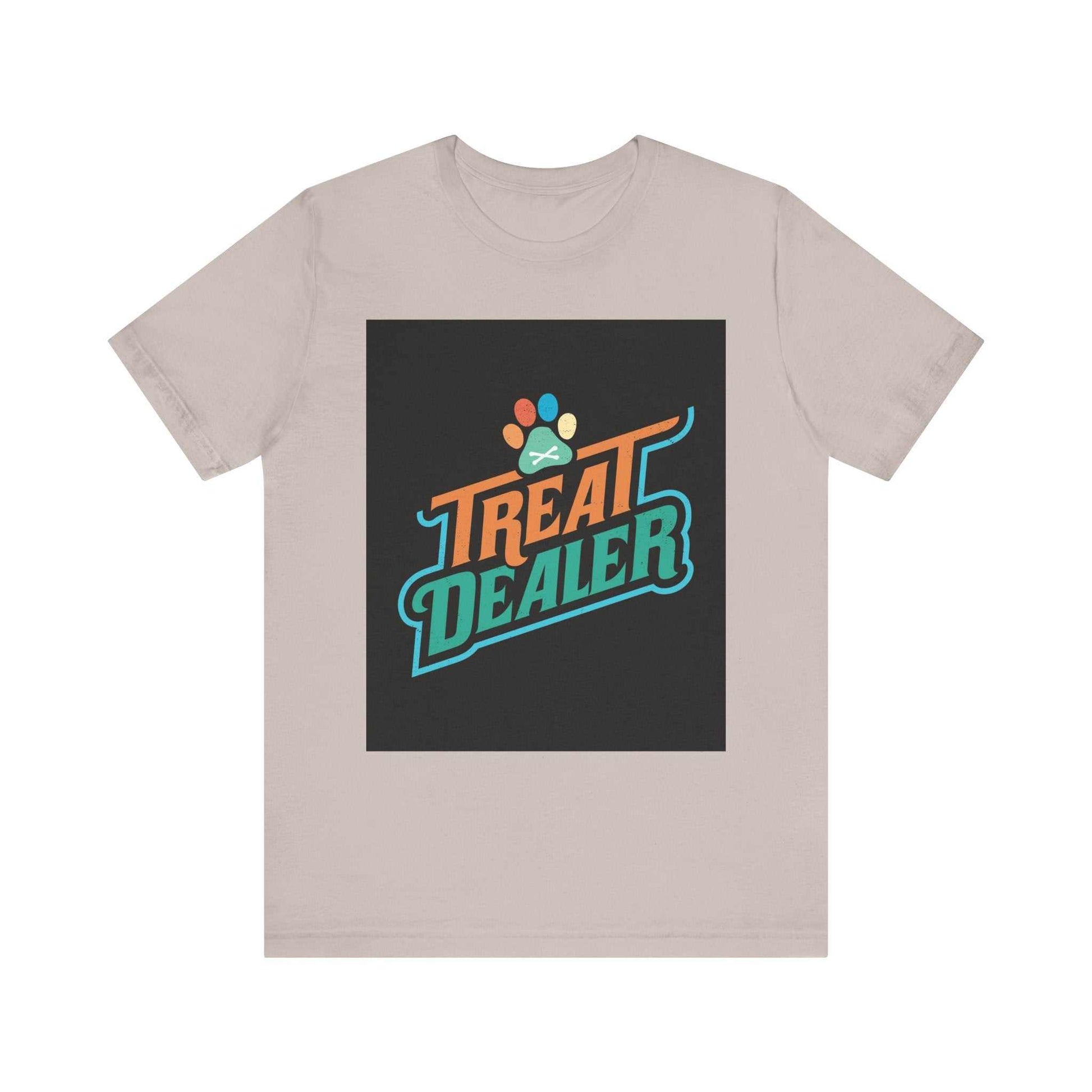 Unisex Jersey Short Sleeve Tee with "Treat Dealer" design in soft cotton, perfect for casual wear.
