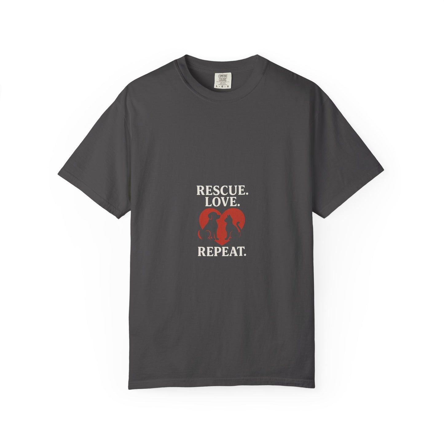 Dog Lover Unisex T-shirt - 'Rescue | Repeat' Shirt for Animal Rights Advocates, Gifts for Pet Owners, Casual Wear, Eco-Friendly Fashion - Toddcraft