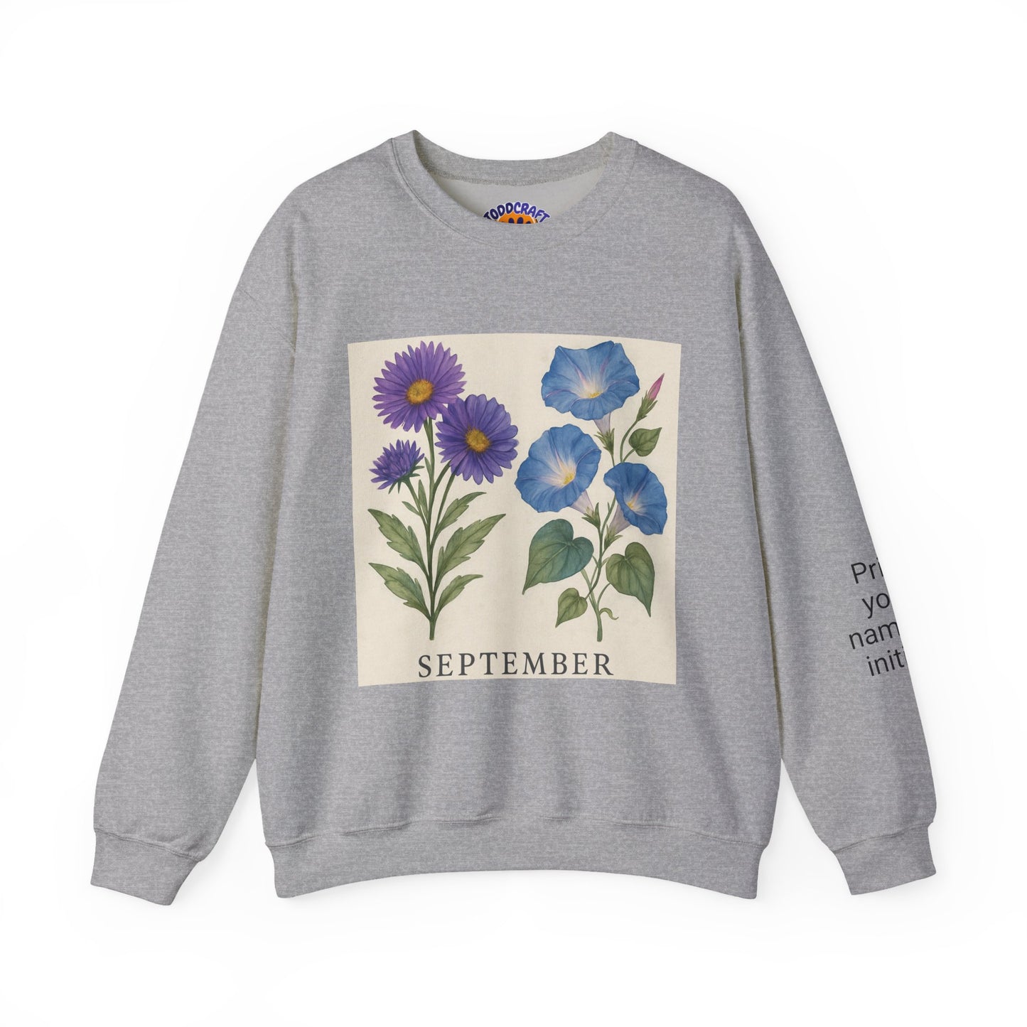 Personalized Crewneck Sweatshirt with Initials - Custom Unisex Pullover