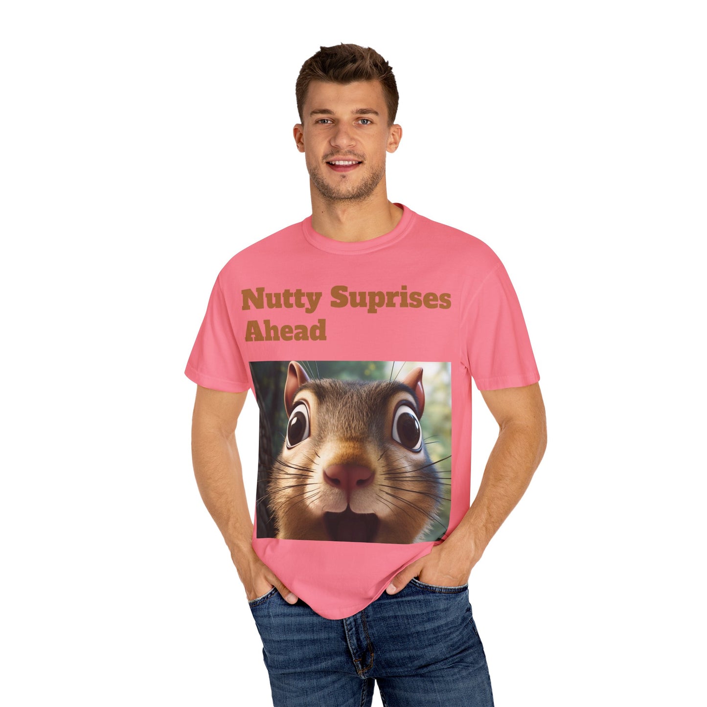 Nutty Surprises Ahead T-Shirt | Funny Animal Tee, Gift for Nature Lovers, Casual Wear, Birthday Present, Unique Graphic Shirt