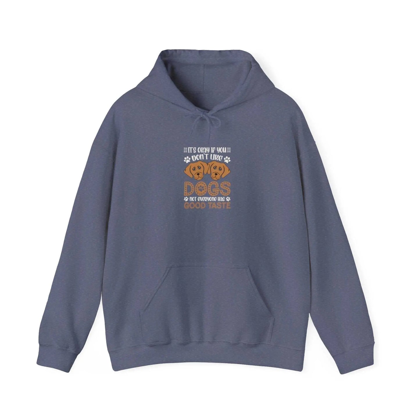 Unisex "Don't Like Dogs" hoodie with kangaroo pocket and color-matched drawstring.