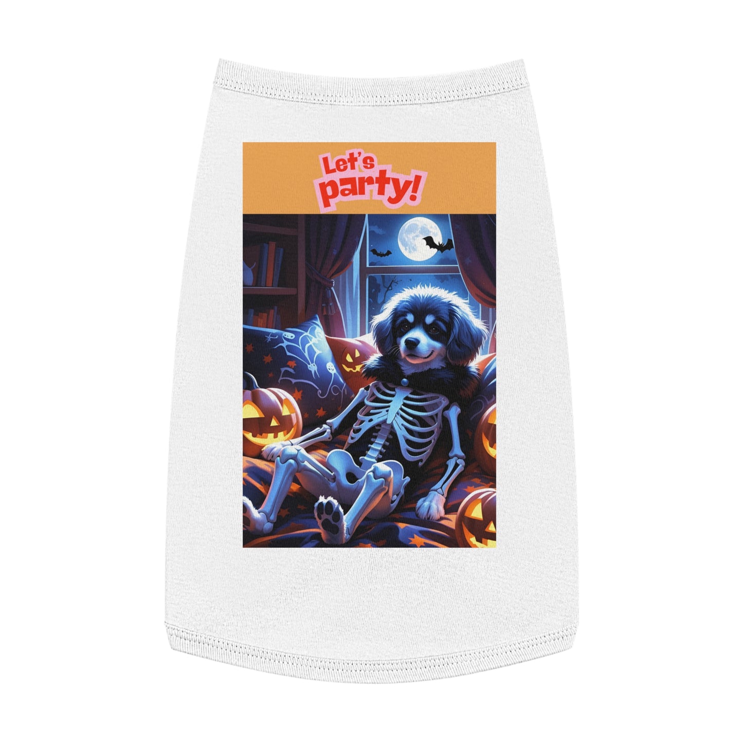 Halloween Pet Tank Top, Let's Party Dog Shirt, Pet Costume, Dog Apparel, Pet Outfit for Parties, Halloween Pet Gear