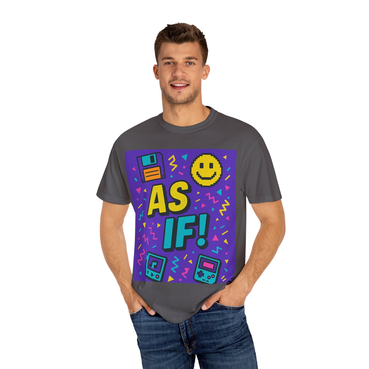 Retro Graphic T-shirt with 'AS IF!' Design, 90s Nostalgia Tee, Gift for Teens, Casual Wear, Party Top, Vintage Style Shirt