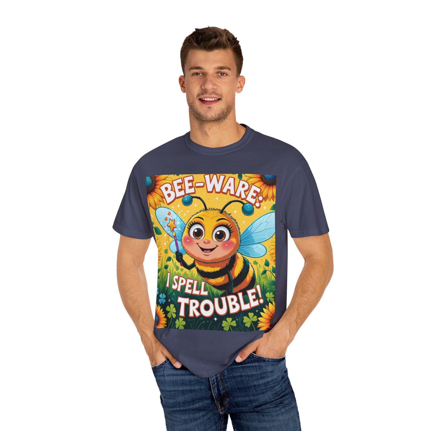 Bee-Ware Fun T-Shirt, Cute Bee T-Shirt, Unisex Graphic Tee, Gift for Bee Lovers, Funny Insect Apparel, Summer Fashion Tee