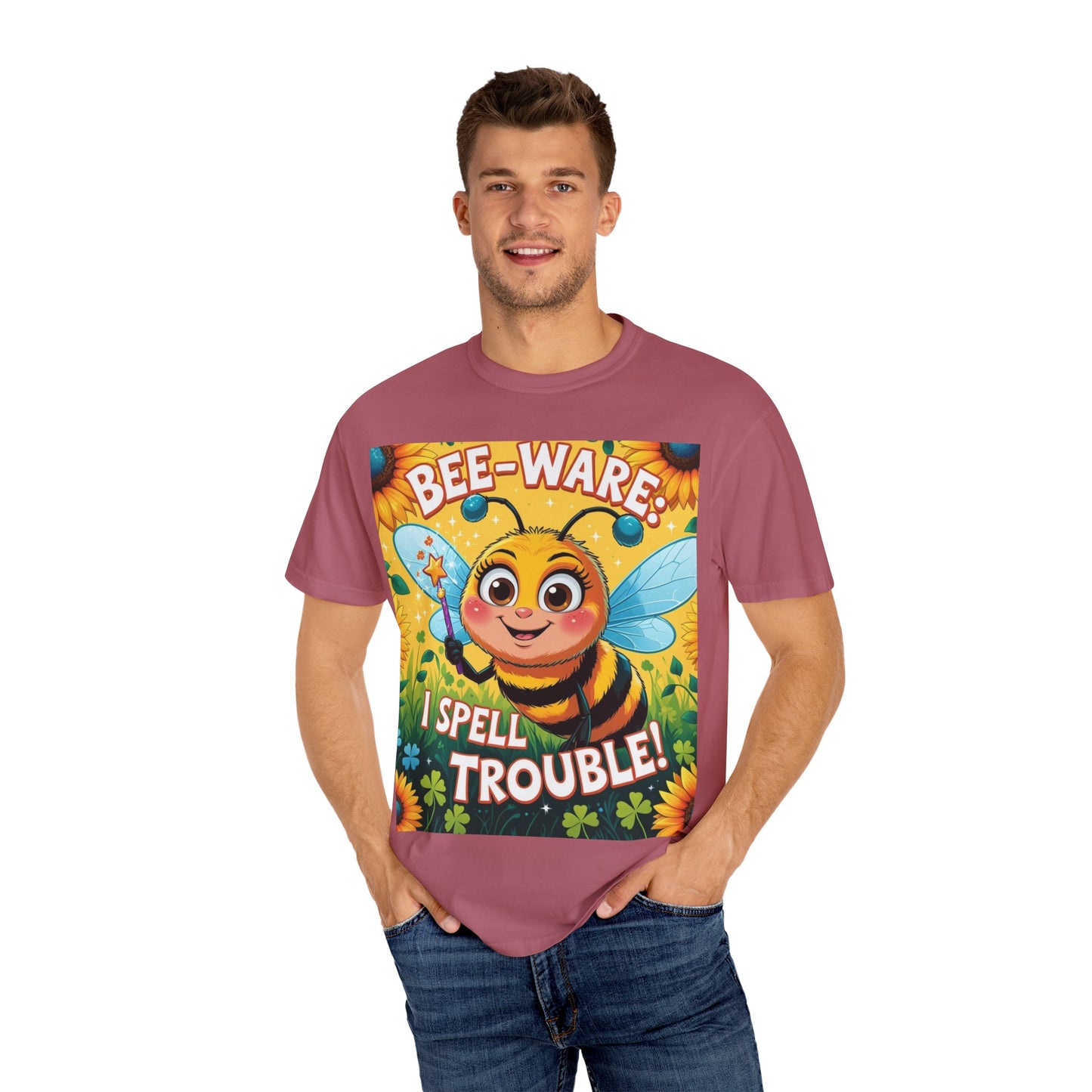 Bee-Ware Fun T-Shirt, Cute Bee T-Shirt, Unisex Graphic Tee, Gift for Bee Lovers, Funny Insect Apparel, Summer Fashion Tee