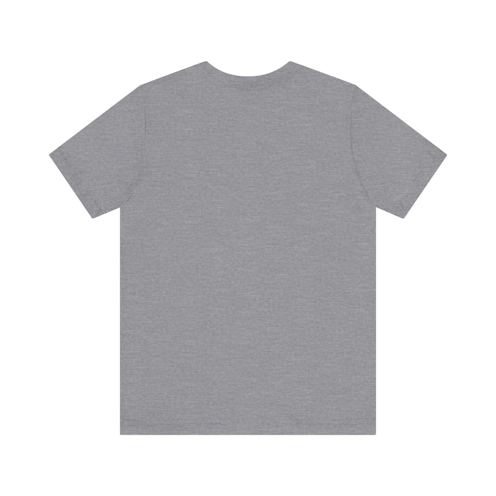 Unisex Jersey Short Sleeve Tee in gray showing back view.