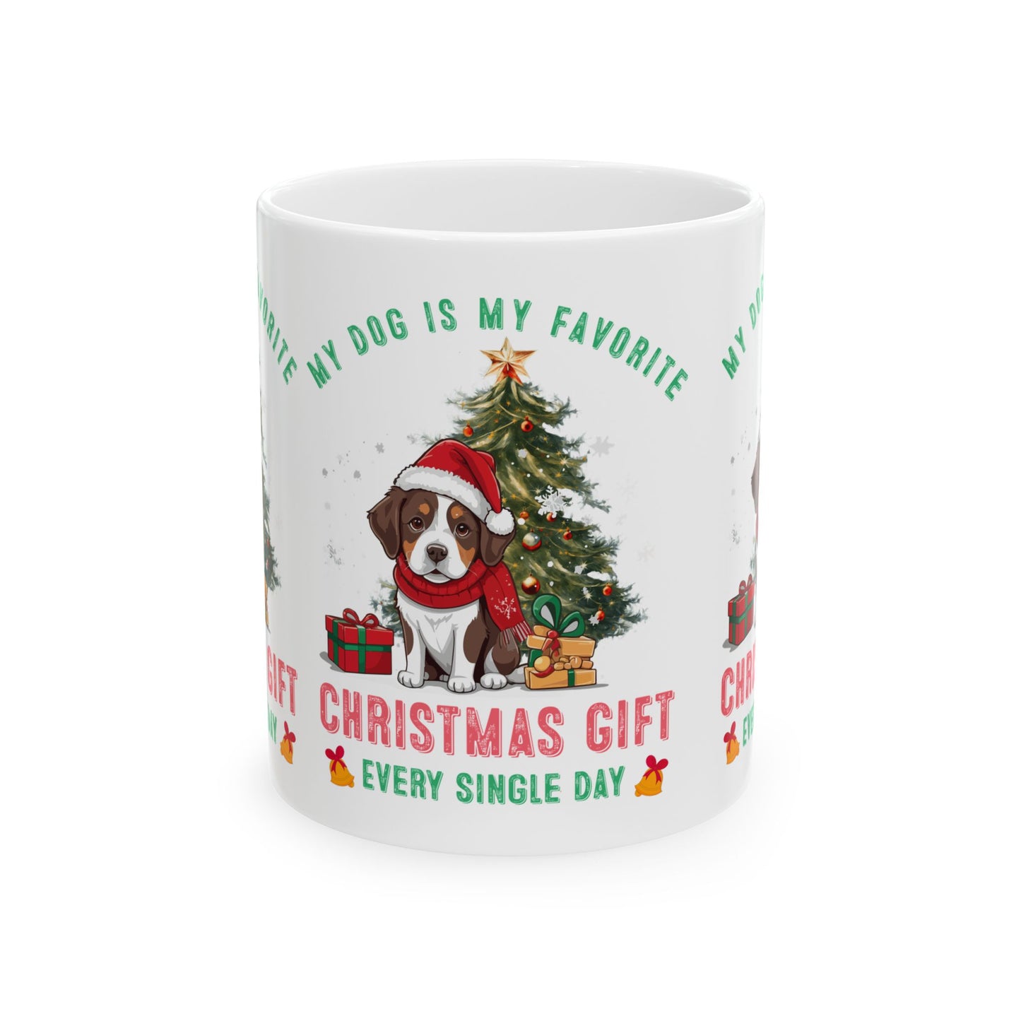 Festive Dog Lover's Mug | Christmas Gift, Dog Mom Cup, Cute Holiday Mug, Pet Lover Coffee Cup, Personalized Pet Gifts