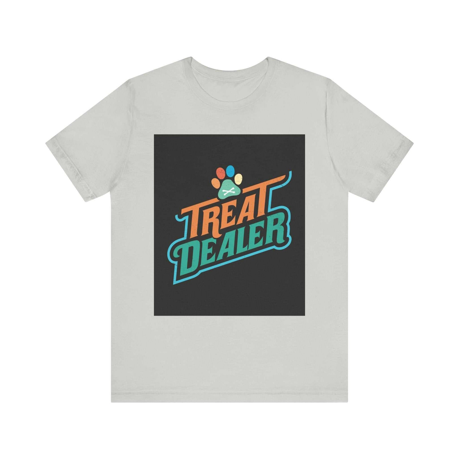Unisex Jersey Short Sleeve Tee with "Treat Dealer" graphic, soft cotton fabric, crew neckline.