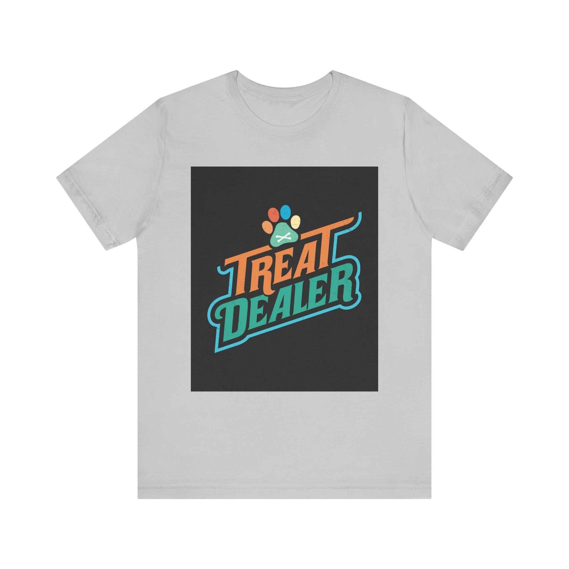 Unisex jersey short sleeve tee with "Treat Dealer" design, made from soft cotton for comfortable wear.