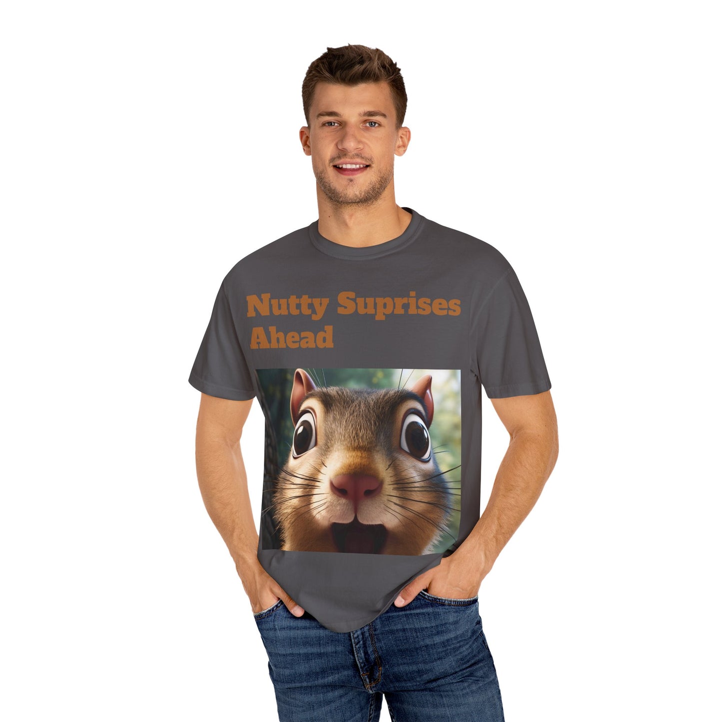 Nutty Surprises Ahead T-Shirt | Funny Animal Tee, Gift for Nature Lovers, Casual Wear, Birthday Present, Unique Graphic Shirt