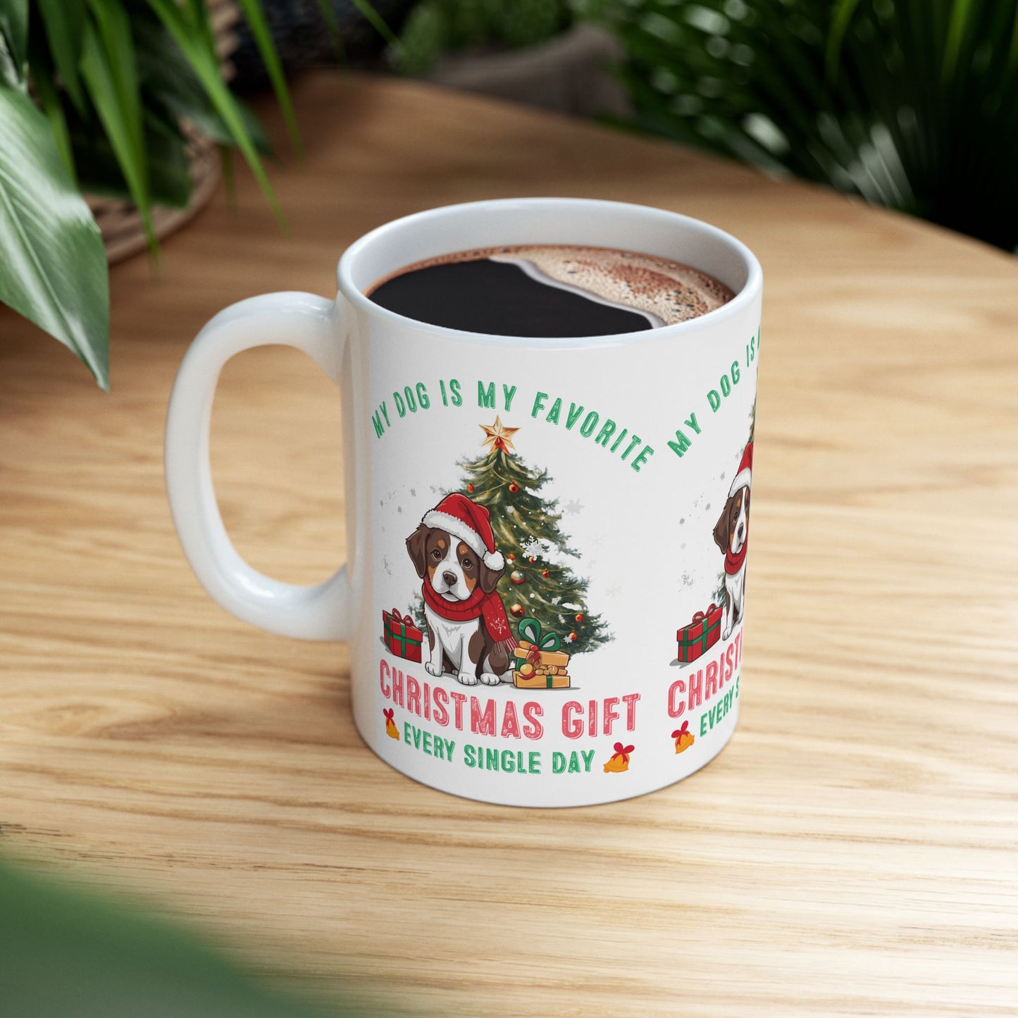 Festive Dog Lover's Mug | Christmas Gift, Dog Mom Cup, Cute Holiday Mug, Pet Lover Coffee Cup, Personalized Pet Gifts