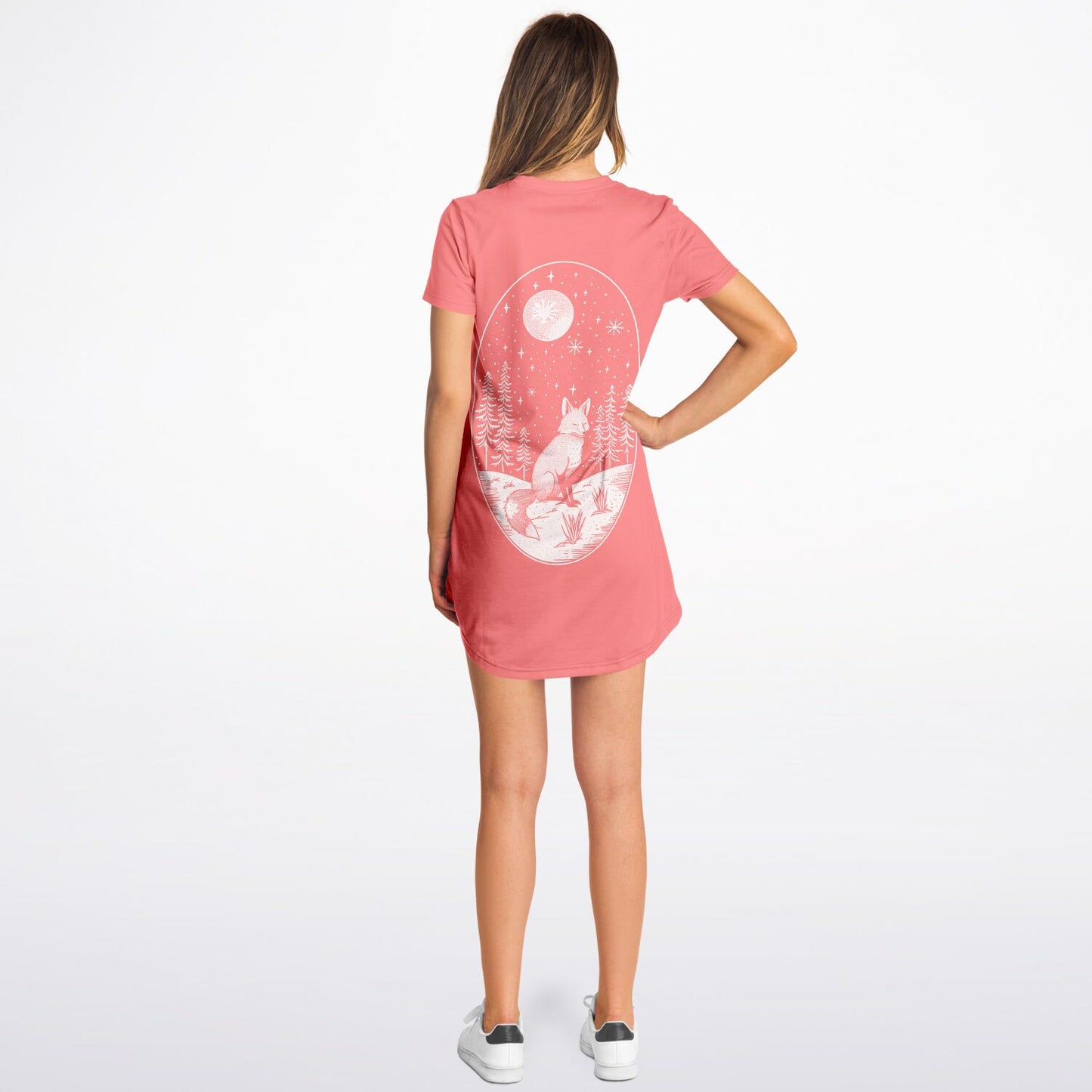 Foxy Light of the Moon AOP T-Shirt Dress – Magical & Stylish All-Over Print