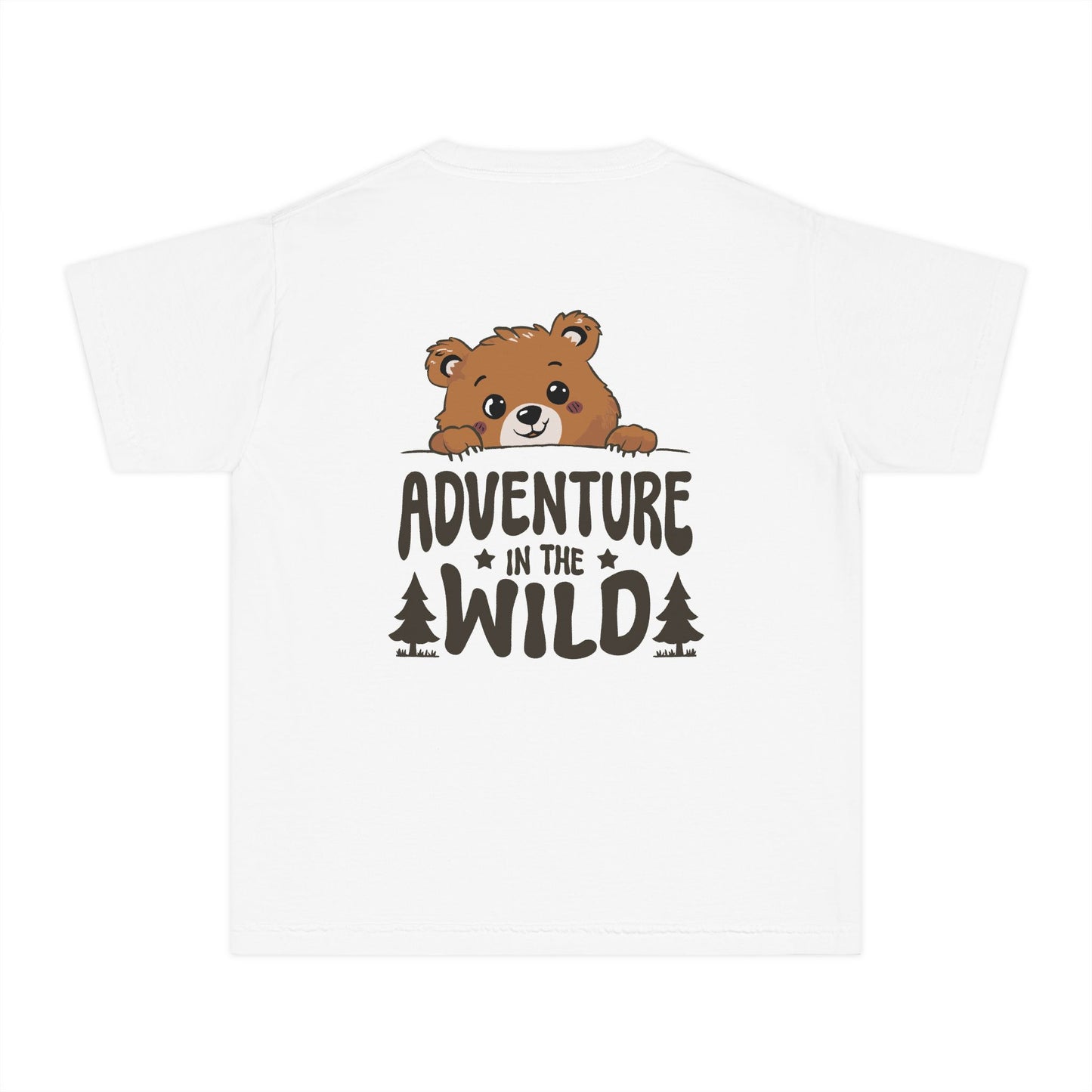 Adventure in the Wild Youth Tee, Cute Bear Graphic T-Shirt, Kids Outdoor Play Shirt, Nature Lover Gift, Perfect for Camping and Birthdays - Toddcraft