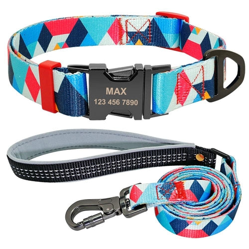 Personalized Dog Collar with Custom ID Tag