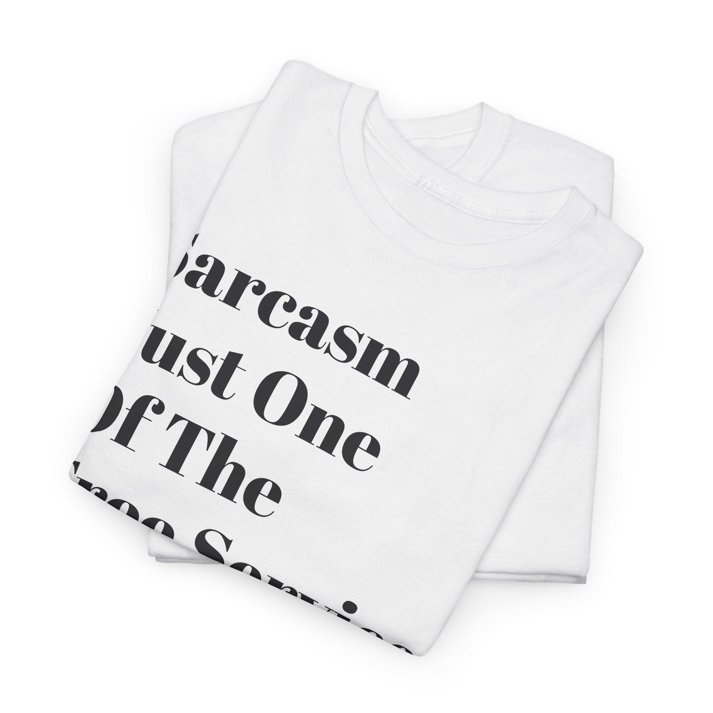 Unisex heavy cotton tee, folded, with text print, crew neckline, made from 100% ethical cotton.