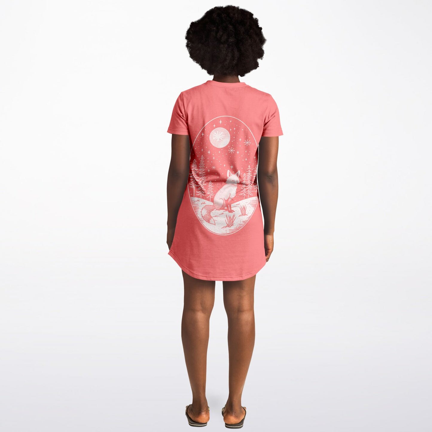 Foxy Light of the Moon AOP T-Shirt Dress – Magical & Stylish All-Over Print