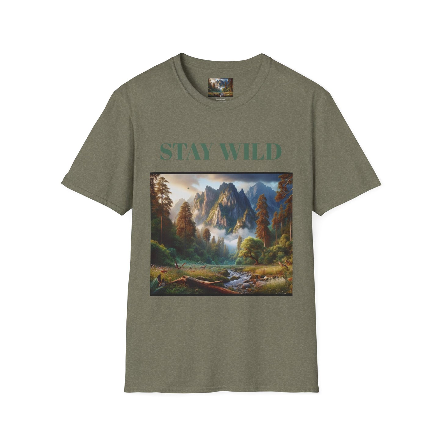 Nature Landscape T-Shirt, Unisex Softstyle Tee, Outdoor Adventure Shirt, Gift for Nature Lovers, Hiking Apparel, Travel T-Shirt