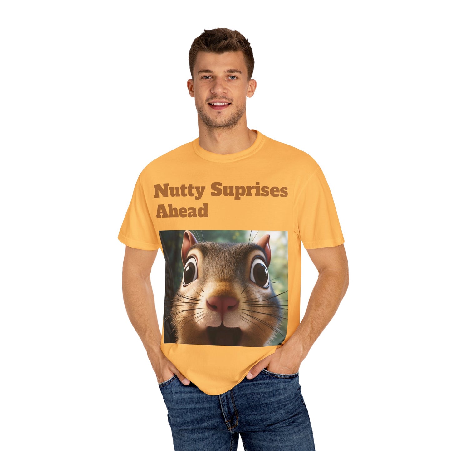 Nutty Surprises Ahead T-Shirt | Funny Animal Tee, Gift for Nature Lovers, Casual Wear, Birthday Present, Unique Graphic Shirt