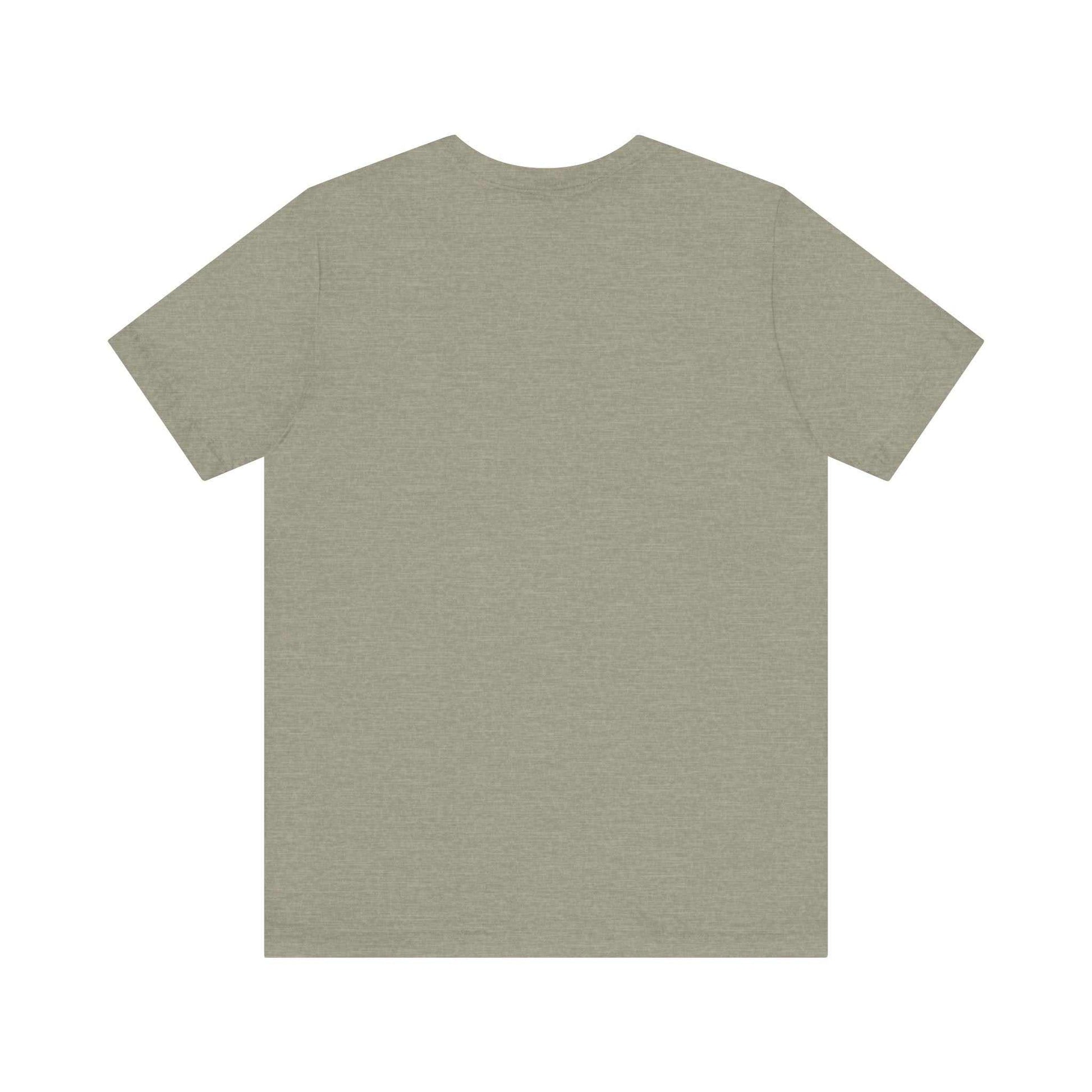 Unisex jersey short sleeve tee in soft cotton, shown in heathered fabric with a classic crew neckline.