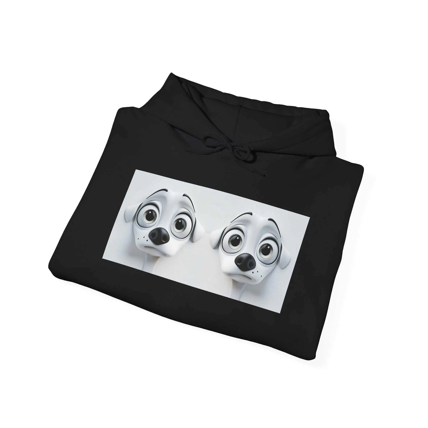 Sarcastic Dog Face 3D Hoodie, black, featuring playful canine expression graphic.