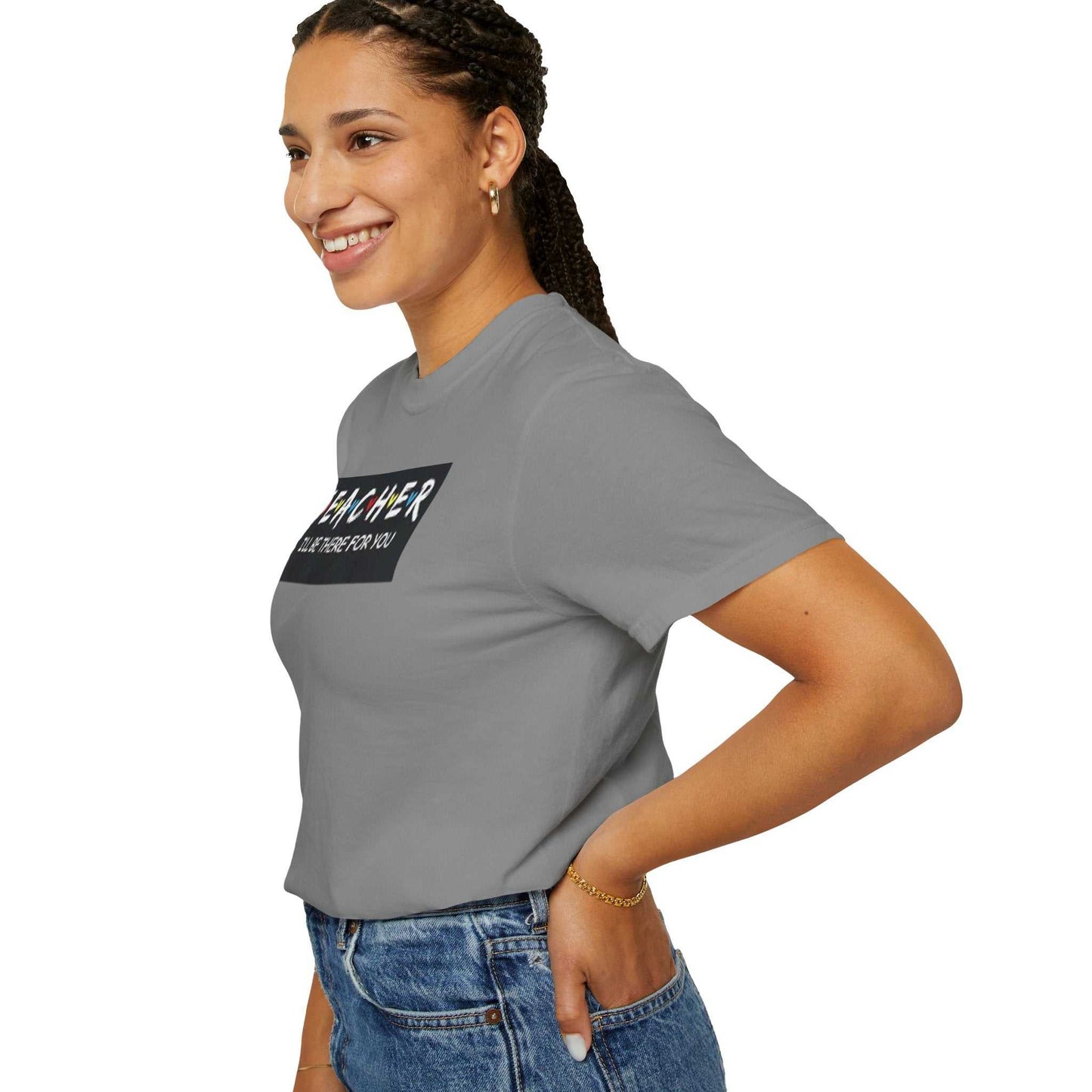 Unisex garment-dyed t-shirt made of 100% ring-spun cotton, shown in a relaxed fit with a crew neckline.