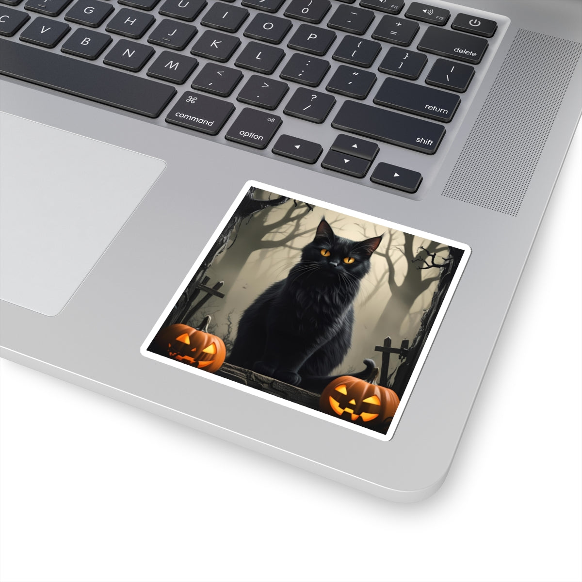 Halloween Black Cat Stickers, Cute Cat Decor, Spooky Autumn Art, Laptop Stickers, Holiday Party Favors - Toddcraft