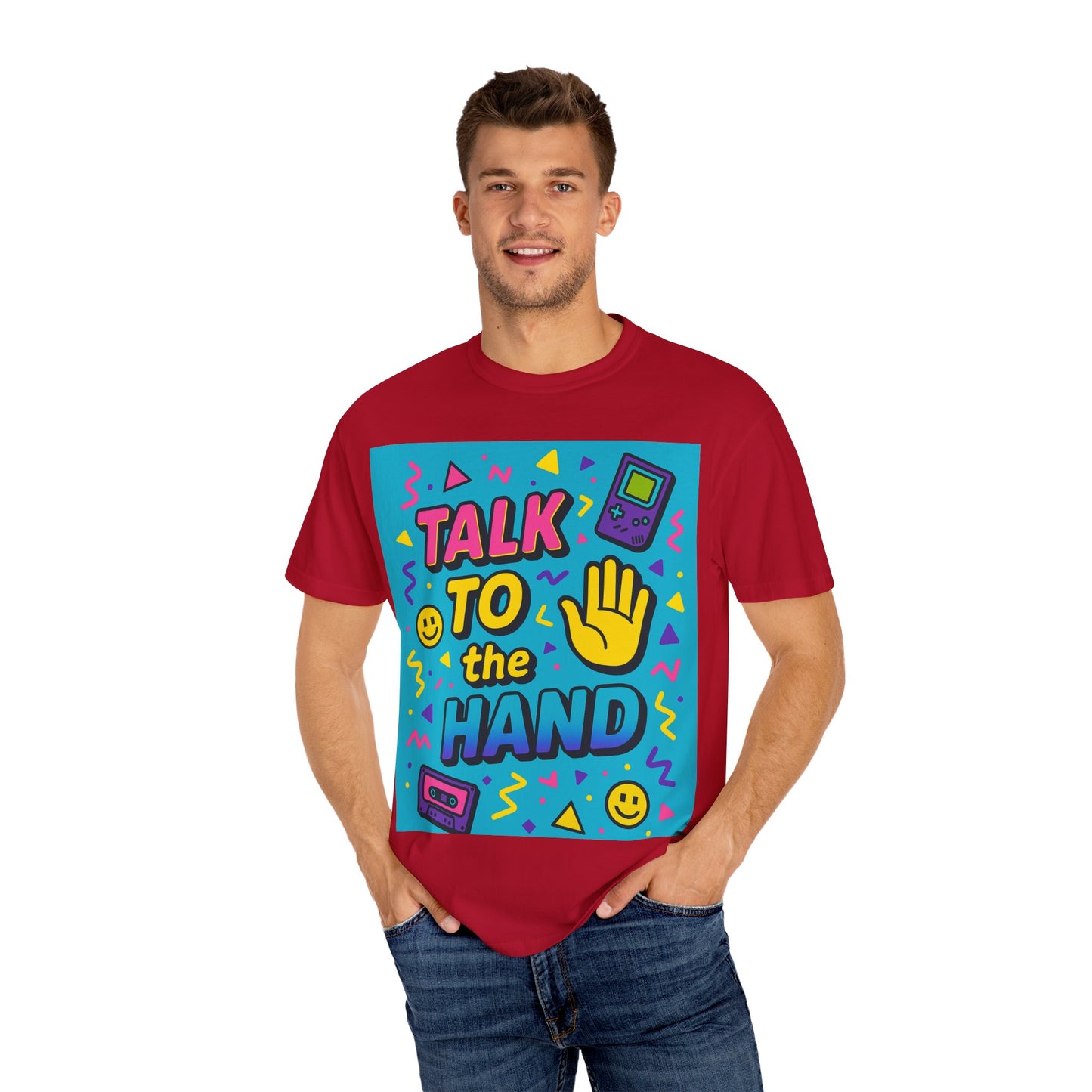 Retro Graphic T-Shirt, Fun 90s Nostalgia Tee, Unisex Casual Wear, Gift for Friends, Vibrant Streetwear, Summer Party Outfit