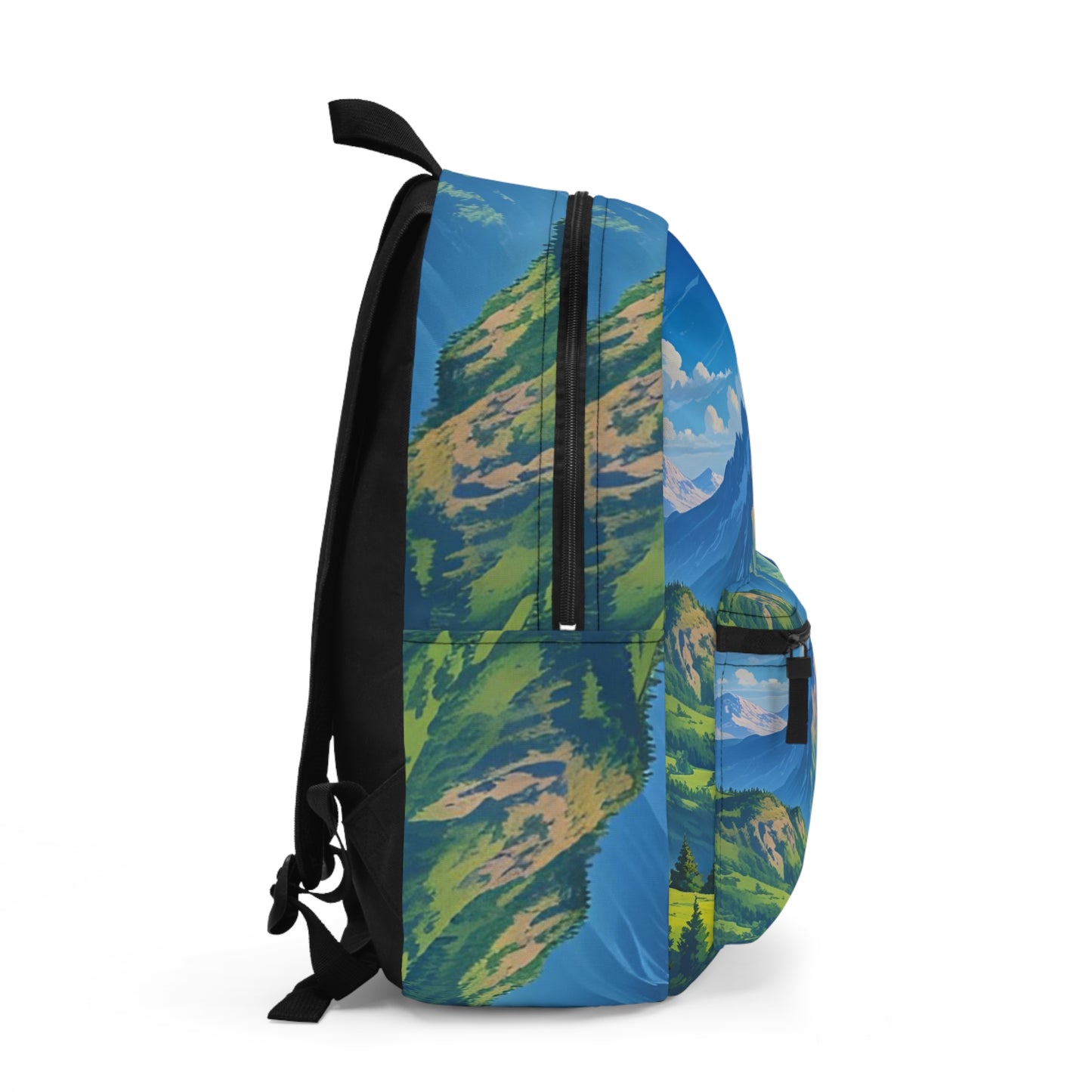 Scenic Adventure Backpack, Nature Landscape Rucksack, Travel Bag, Hiking Gear, Outdoor Sports Accessories