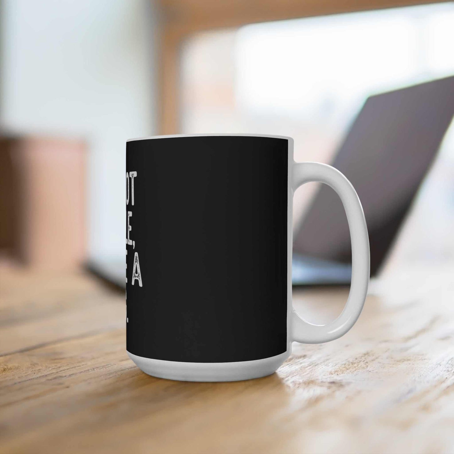 15oz white ceramic coffee mug with "I'm not single, have a dog" design, ideal for coffee lovers.