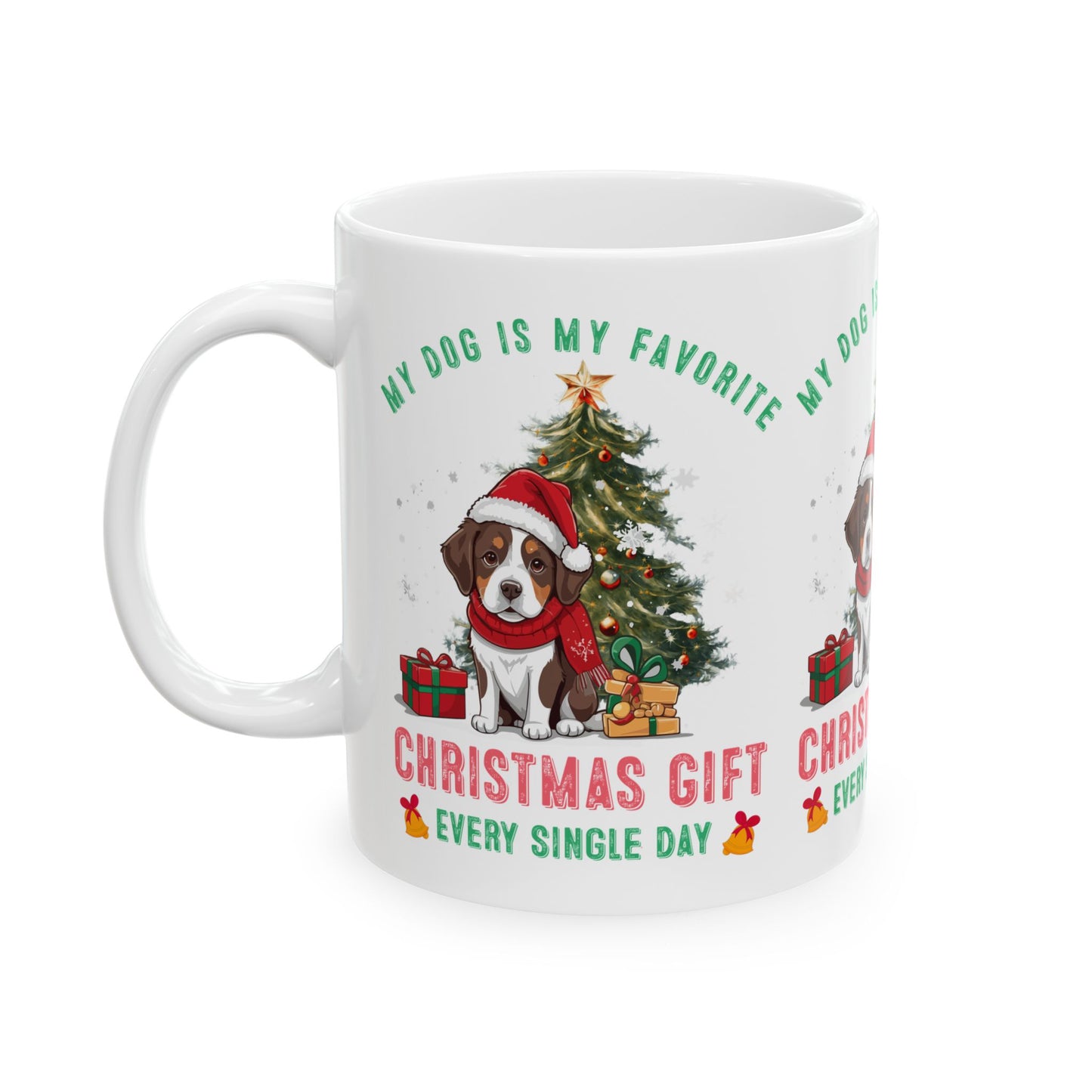 Festive Dog Lover's Mug | Christmas Gift, Dog Mom Cup, Cute Holiday Mug, Pet Lover Coffee Cup, Personalized Pet Gifts