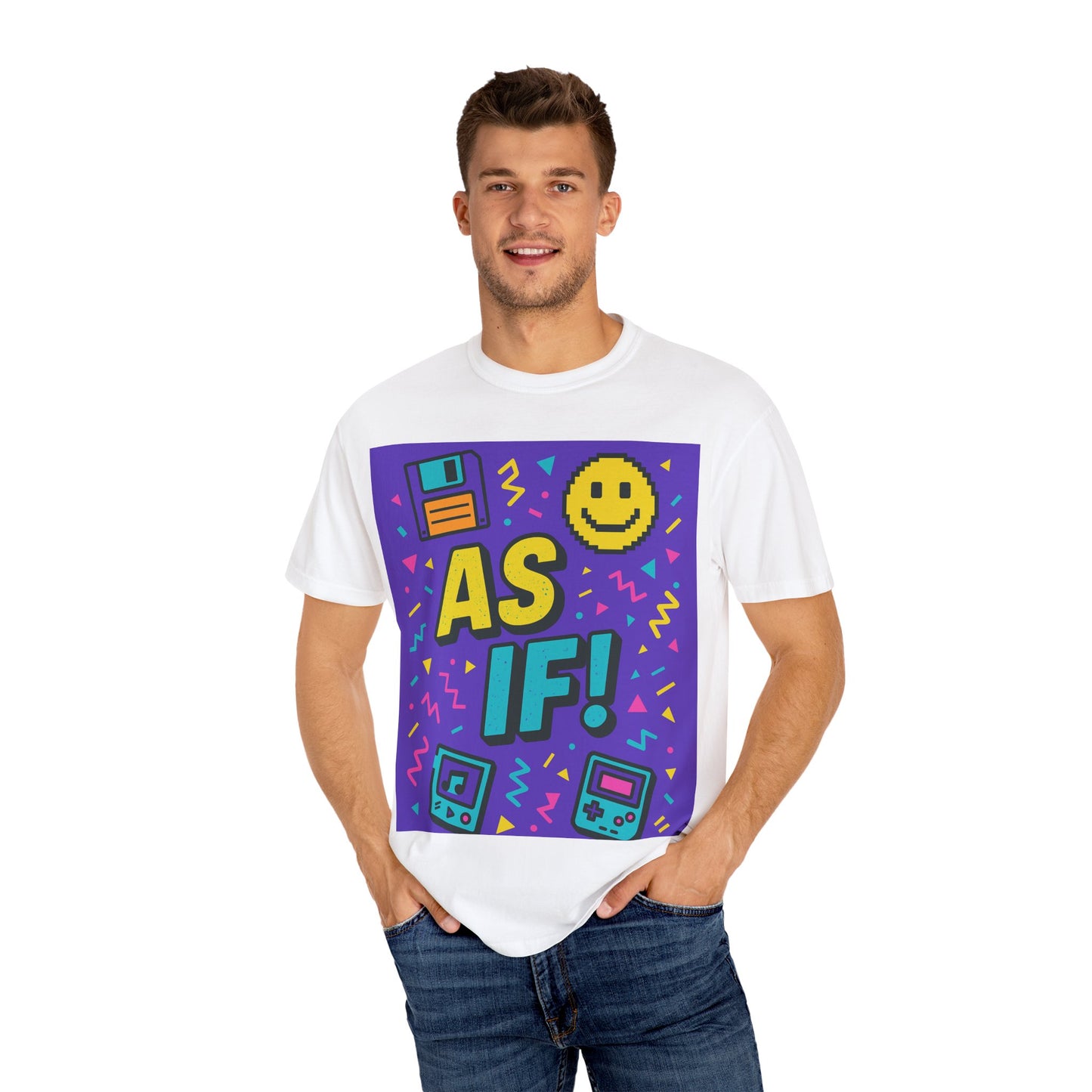 Retro Graphic T-shirt with 'AS IF!' Design, 90s Nostalgia Tee, Gift for Teens, Casual Wear, Party Top, Vintage Style Shirt