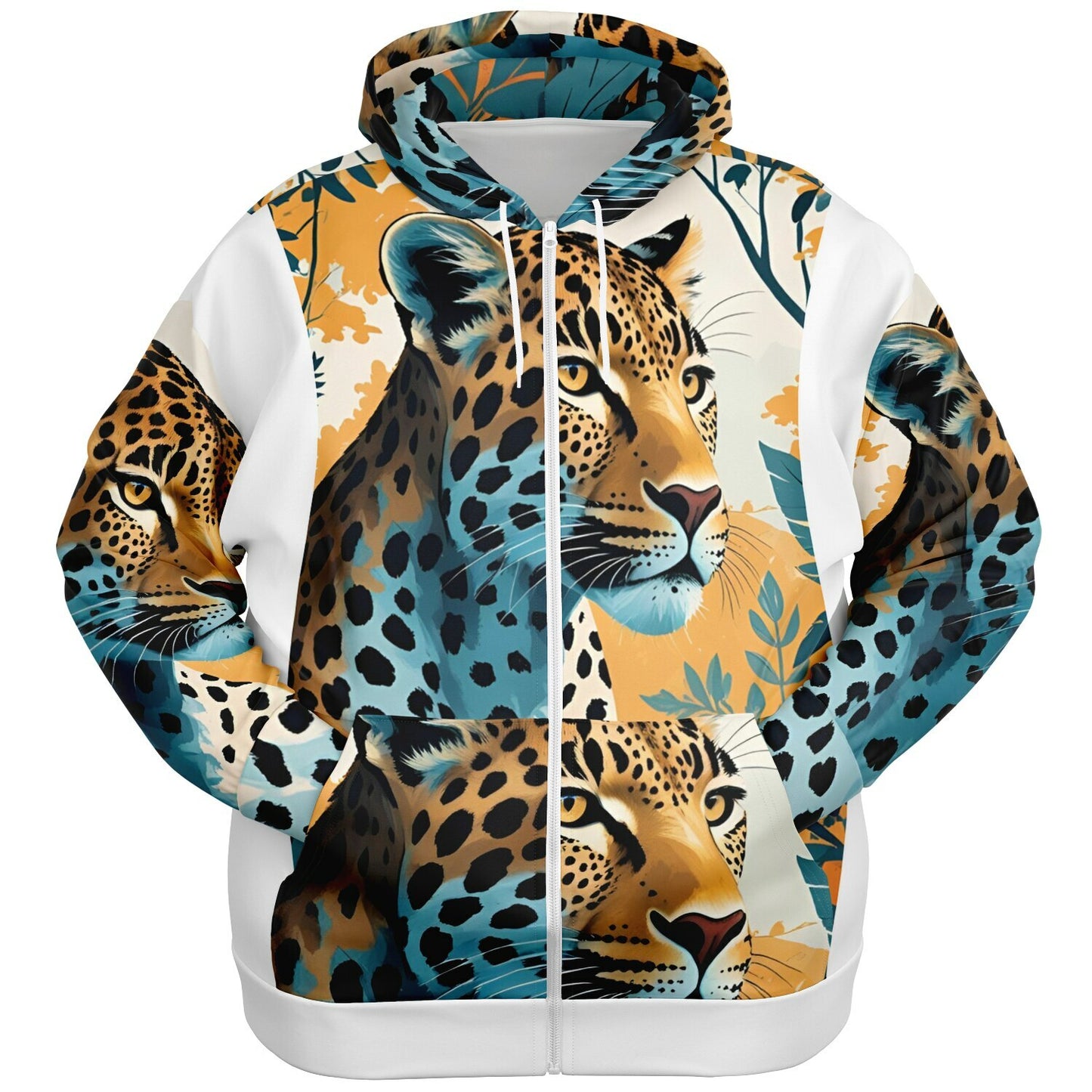 Bengal Tiger AOP Athletic Plus-Size Zip Hoodie – Bold & Stylish Performance Wear