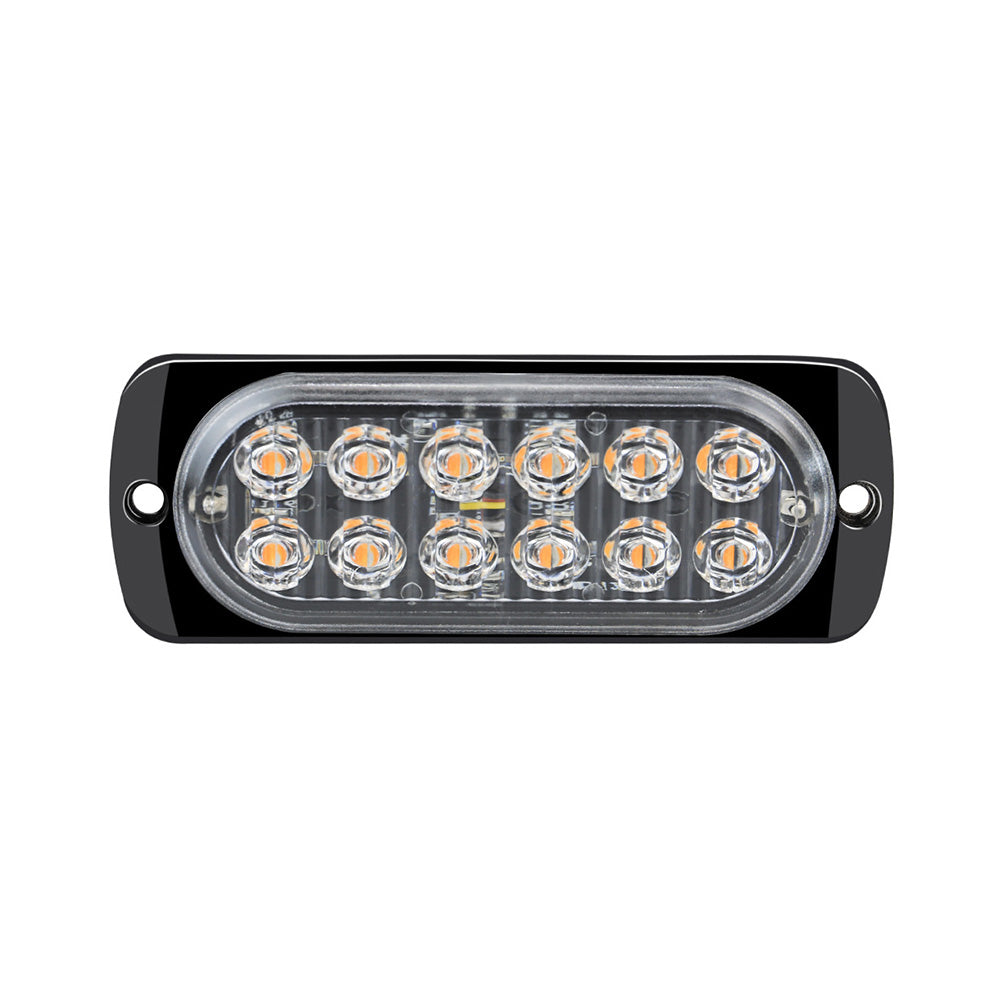 12 LED Strobe Light Emergency Warning Beacon White Amber 12V/24V-4