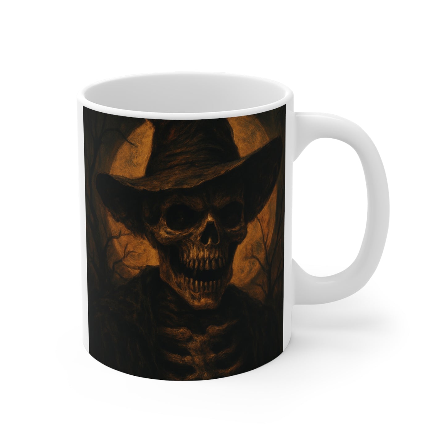 Halloween Skeleton Mug | Spooky Coffee Cup | 11oz Halloween Drinkware | Gothic Home Decor | Perfect for Trick or Treat
