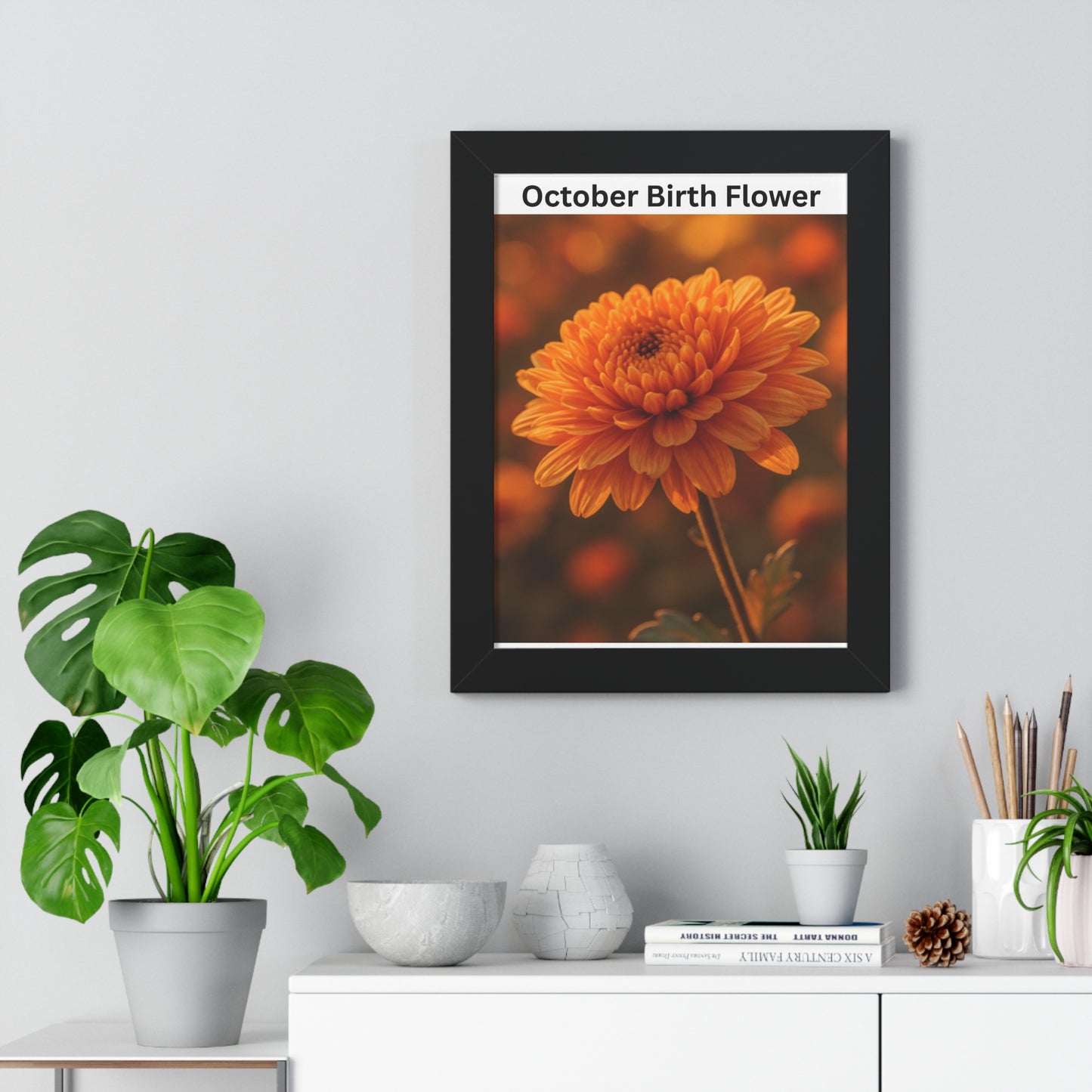 October Birth Flower Framed Poster - Floral Wall Art