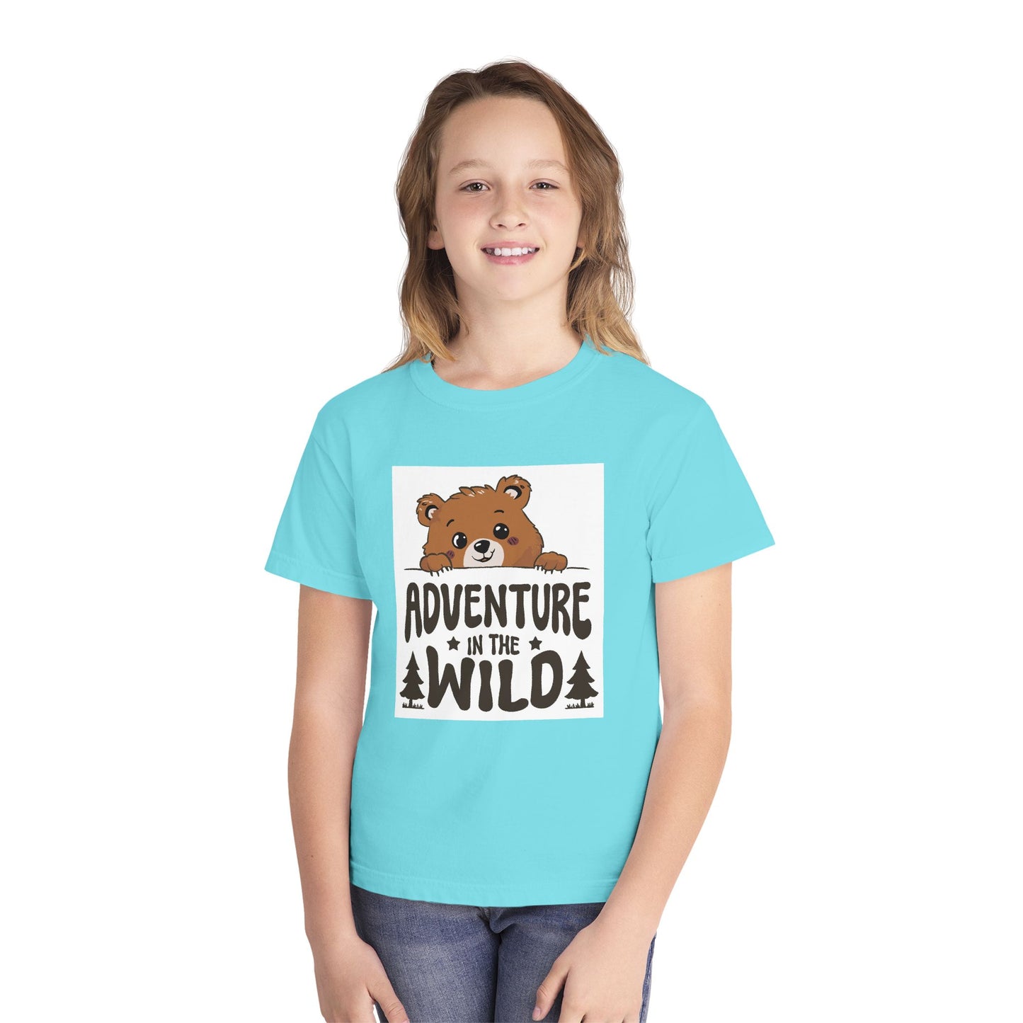 Adventure in the Wild Youth Tee, Cute Bear Graphic T-Shirt, Kids Outdoor Play Shirt, Nature Lover Gift, Perfect for Camping and Birthdays - Toddcraft