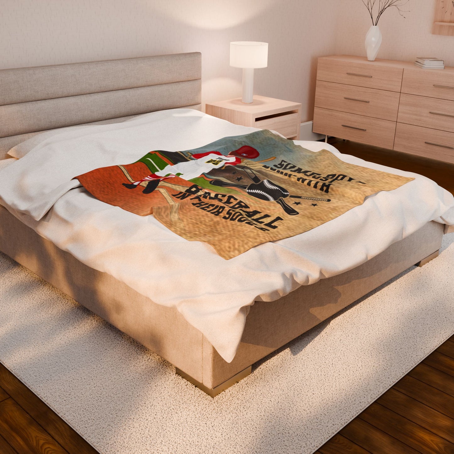 Baseball Velveteen Plush Blanket - Sports Themed Throw for Boys