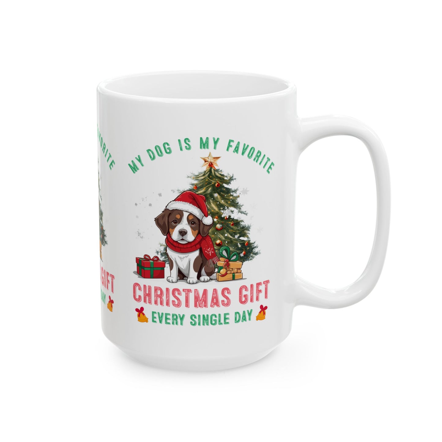 Festive Dog Lover's Mug | Christmas Gift, Dog Mom Cup, Cute Holiday Mug, Pet Lover Coffee Cup, Personalized Pet Gifts