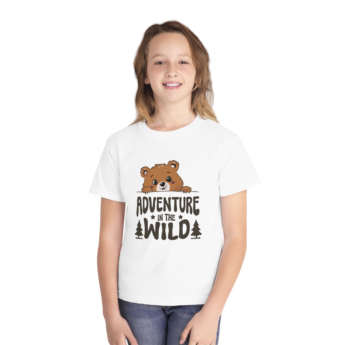 Adventure in the Wild Youth Tee, Cute Bear Graphic T-Shirt, Kids Outdoor Play Shirt, Nature Lover Gift, Perfect for Camping and Birthdays - Toddcraft