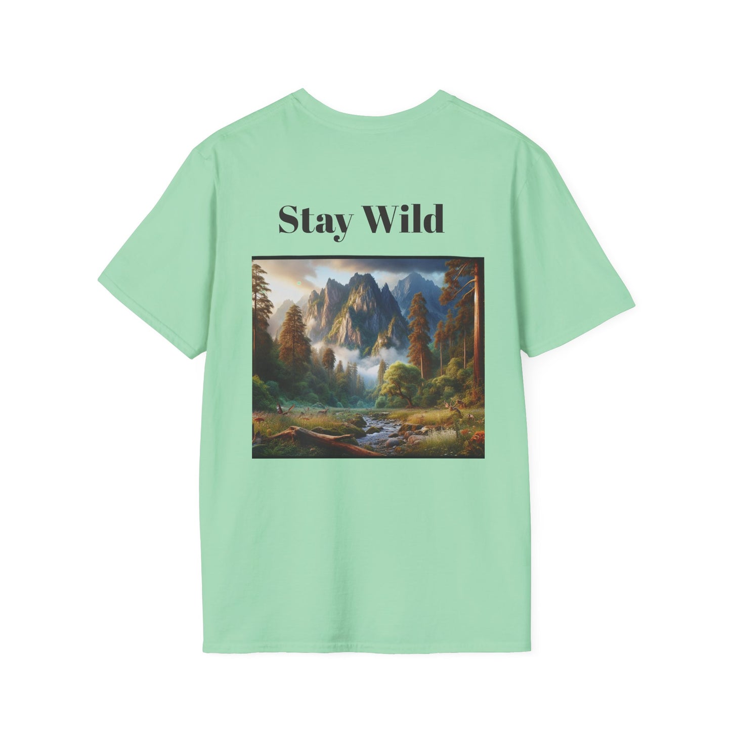 Nature Landscape T-Shirt, Unisex Softstyle Tee, Outdoor Adventure Shirt, Gift for Nature Lovers, Hiking Apparel, Travel T-Shirt